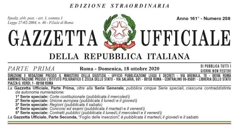 DPCM 18 ottobre