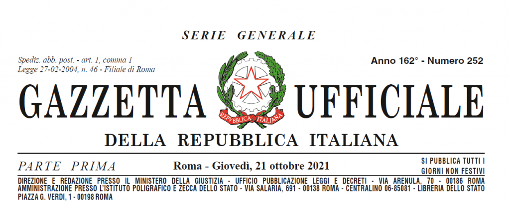 DECRETO LEGGE 21 ottobre 2021