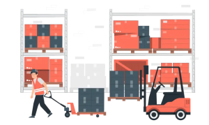 Sicurezza macchinari: carrelli elevatori e attrezzature di lavoro in un'area produttiva